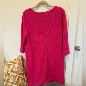 Pink lace Chico’s dress (Chico’s size 2; appx 14/16) Excellent condition!!